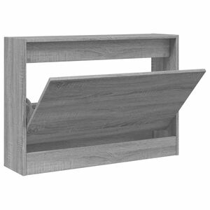 vidaXL Шкаф за обувки, сив сонома, 80x21x57 см, инженерно дърво