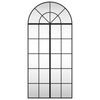 vidaXL Стенно огледало, черно, 60x130 см, арка, желязо