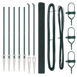 vidaXL Стълб за ограда. Зелено