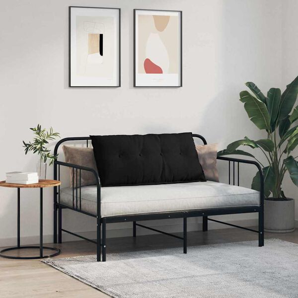 vidaXL Възглавница за гръб Черно 100 x 50 cm Микрофибърна тъкан