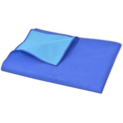 vidaXL Одеяло за пикник, синьо и светлосиньо, 100x150 см