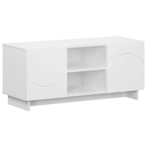 vidaXL ТВ стойка 90 x 34.5 x 40 cm Бяло Инженерна дървесина