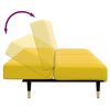 vidaXL 2-местно разтегателно канапе с табуретка, жълто, кадифе