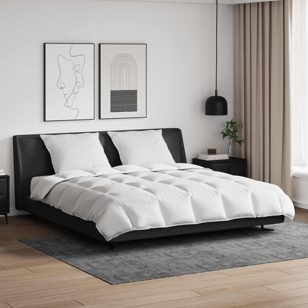 vidaXL Комплект завивки с възглавница 3 pcs Бяло Пухени пера