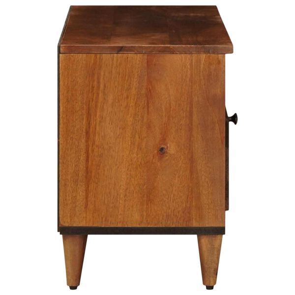 vidaXL ТВ шкаф с чекмедже Орех 100 x 33 x 46 см Солидно мангово дърво