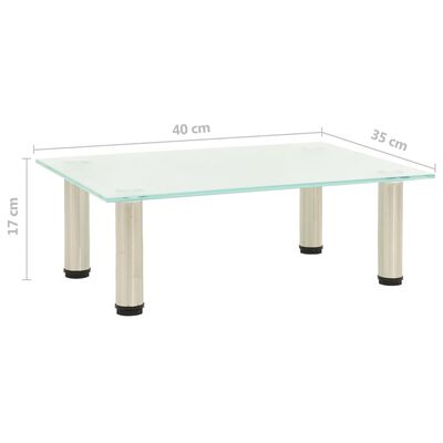 322759 vidaXL TV Stand Frosted 40x35x17 cm Tempered Glass