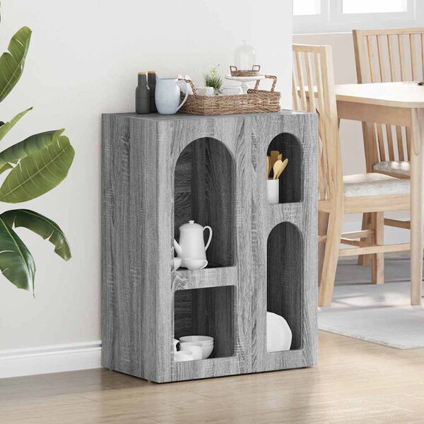 vidaXL Служебен шкаф Сив Сонома 59 x 35 x 80.5 см Инженерно дърво