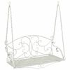vidaXL Лавица с люлка Стомана 110 x 52,5 x 47 см Антично бяло