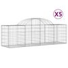 vidaXL Габионни кошници арка 5 бр 200x50x60/80 см поцинковано желязо