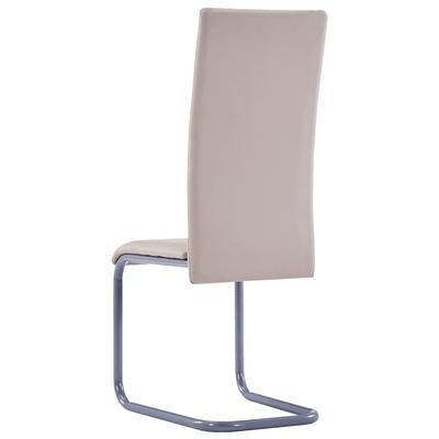 vidaXL Конзолни трапезни столове, 2 бр, капучино, изкуствена кожа