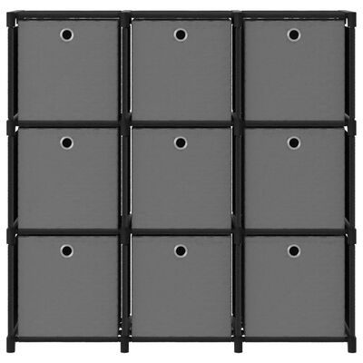vidaXL Органайзер с 9 отделения с кутии, черен, 103x30x107,5 см, плат