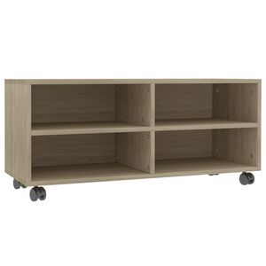 vidaXL ТВ шкаф с колелца, дъб сонома, 90x35x35 см, инженерно дърво