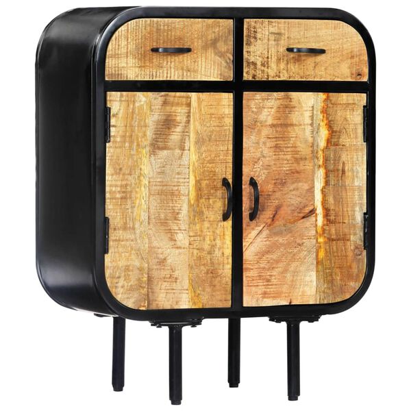 vidaXL Шкаф, 60x30x75 см, мангово дърво масив и желязо