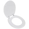 vidaXL WC тоалетна седалка МДФ капак изчистен дизайн бяла