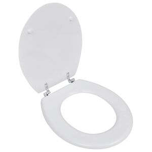 vidaXL WC тоалетна седалка МДФ капак изчистен дизайн бяла