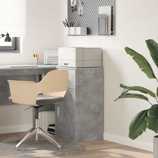 vidaXL Служебен шкаф с чекмедже Циментено сиво 38 x 34 x 75 см