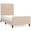 vidaXL Рамка за легло с табла, капучино, 80x200 см, изкуствена кожа