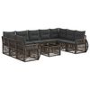 vidaXL Градински Софа Комплект 10 pcs Сив и тъмен сив полиратан