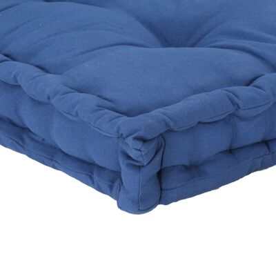 vidaXL Палетна възглавница за под, памук, 120x80x10 см, светлосиня