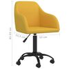 vidaXL Въртящи трапезни столове, 6 бр, жълти, кадифе