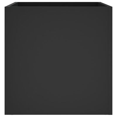 vidaXL Плантерна кутия, черна, 40x40x40 см, инженерно дърво
