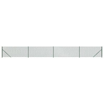 vidaXL Плетена оградна мрежа с фланец, зелена, 0,8x10 м