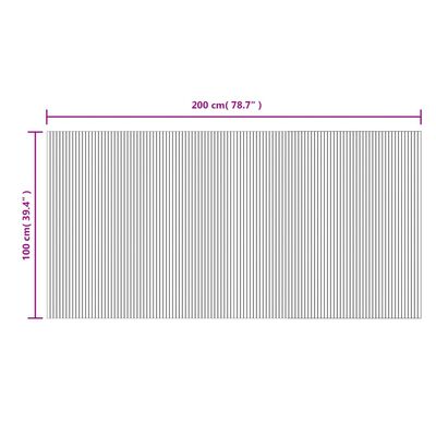 vidaXL Килим, правоъгълен, сив, 100x200 см, бамбук