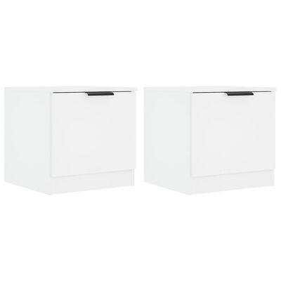 vidaXL Нощни шкафчета, 2 бр, бели, 40x39x40 см