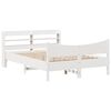 vidaXL Рамка за легло с табла, бяла, 120x190 см, борово дърво масив