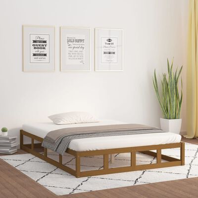 vidaXL Рамка за легло, меденокафява, 120x200 см, дърво масив