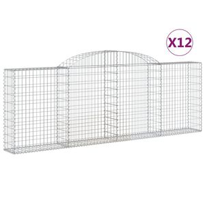 vidaXL Габионни кошници арка 12 бр 300x30x100/120см поцинковано желязо