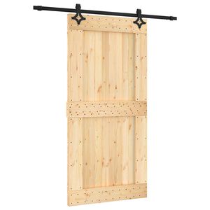 vidaXL Преплъзваща се врата 100 x 210 cm Естествено и черно