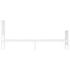 vidaXL Метална рамка за легло с горна и долна табла, бяла, 75x190 см