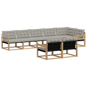 vidaXL Комплект дивани за открито 8 pcs Бяло и светлосиво