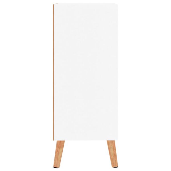 vidaXL Сайдборд, бяло и сонома дъб, 60x30x72 см, инженерно дърво