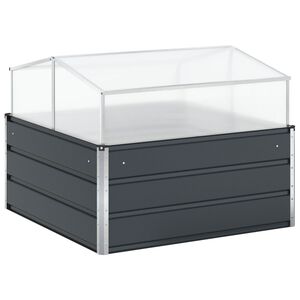 vidaXL Кашпа Антрацит 100 x 100 x 77 cm Поцинкована стомана