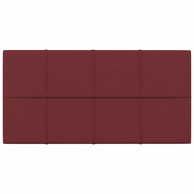 vidaXL Стенни панели, 12 бр, виненочервени, 60x30 см, плат, 2,16 м²