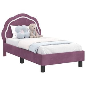 vidaXL Легло за малко с главна дъска Лилаво 70 x 140 cm Кадифе