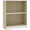 vidaXL Етажерка за книги бяло сонома дъб 60x24x76 см инженерно дърво