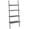 vidaXL Етажерка стълба с 4 рафта черна 64x34x150,5 см