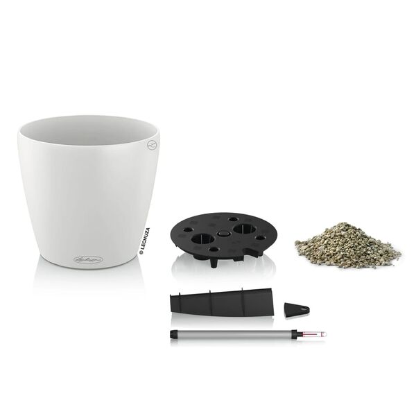 LECHUZA Плантер CLASSICO Color 18 ALL-IN-ONE, бял