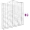 vidaXL Габионни кошници арка 2 бр 200x30x200/220 см поцинковано желязо