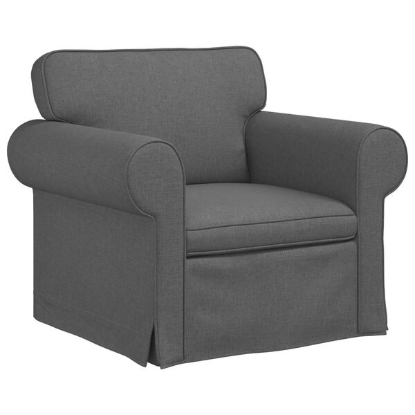 vidaXL Комплект дивани 2 pcs Тъмен сив 215 x 82 x 80 см текстил