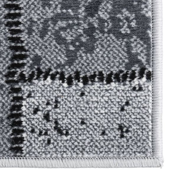 vidaXL Пътека, BCF, сива с шарки на правоъгълници, 80x250 см