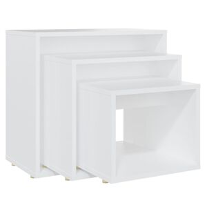 vidaXL Стифиращи маси, 3 бр, бели, ПДЧ