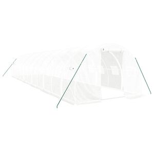 vidaXL Оранжерия със стоманена рамка бяла 36 м&sup2; 12x3x2 м