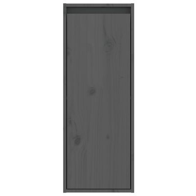 vidaXL Стенен шкаф, сив, 30x30x80 см, борово дърво масив