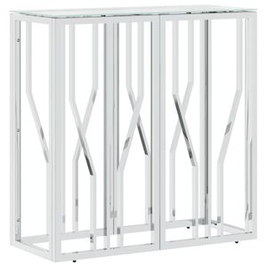vidaXL Конзолна маса 70x30x70 cм неръждаема стомана и стъкло