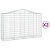 vidaXL Габионни кошници арка 2 бр 200x50x120/140см поцинковано желязо