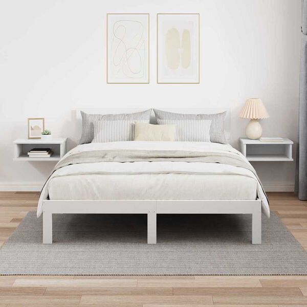 vidaXL Нощно шкафче 2 pcs Бяло 40 x 31 x 15 см Инженерно дърво